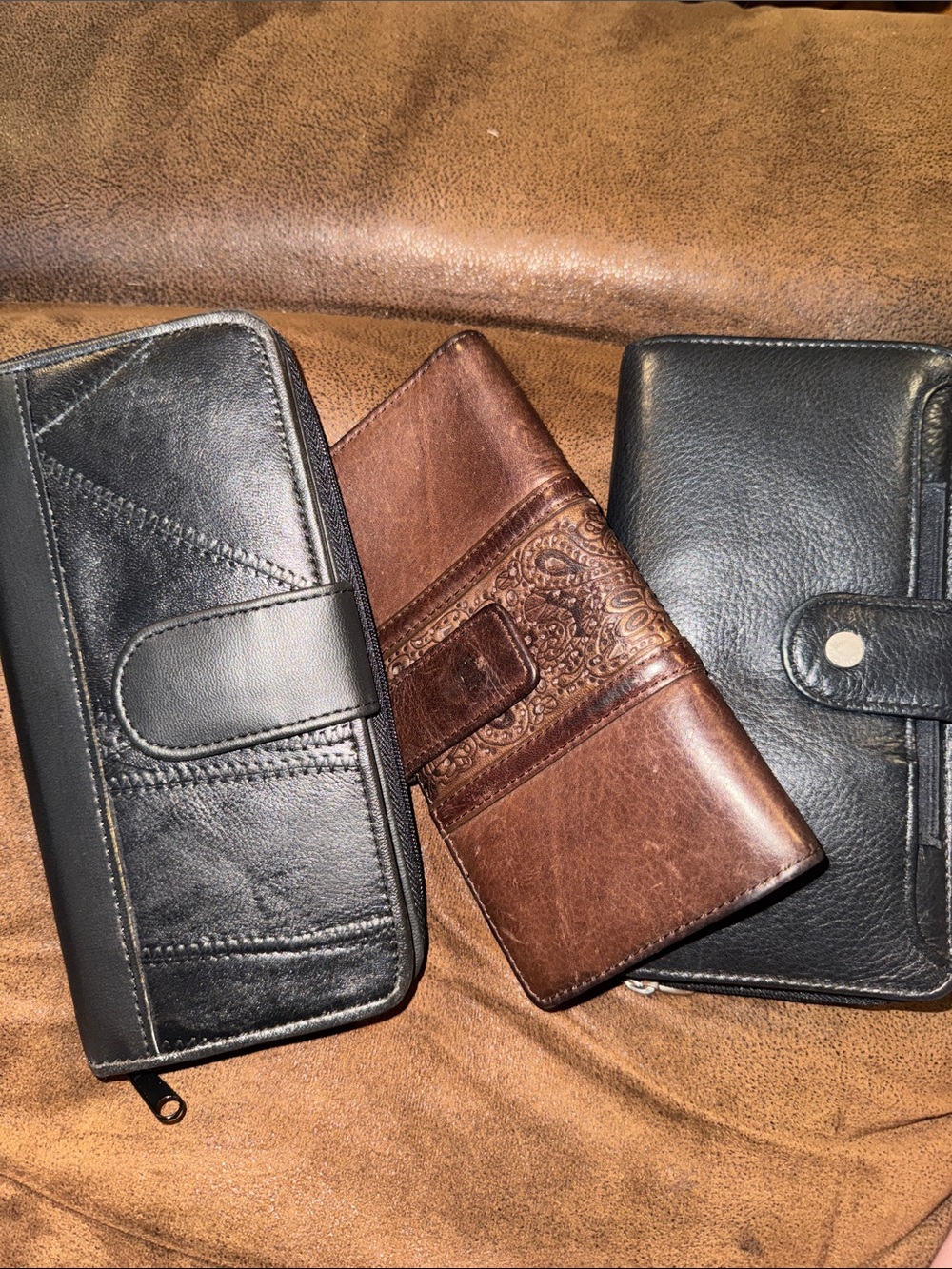 Coach Brown Leather Embossed Wallet